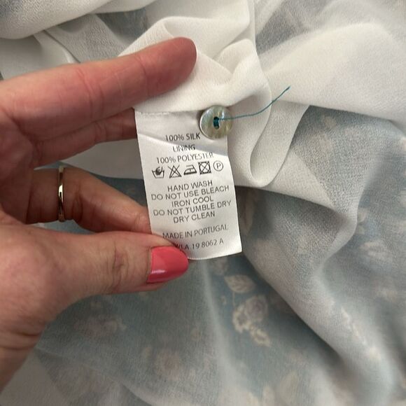 Really Wild 100% silk dress green floral midi 8 - Picture 6 of 8